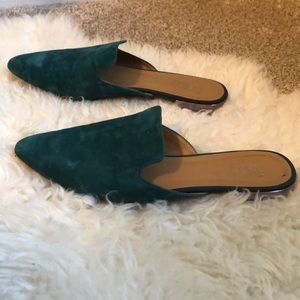 Teal flat mules